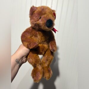 1999 Tagged Ty Classic Taffybeary Plush Bear with Brown Pink Fur 15”